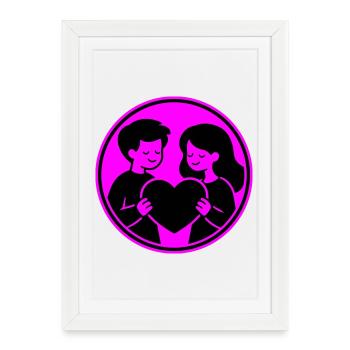 Relation de couple - Affiche encadrée (27 × 37 cm) - blanc - Devant