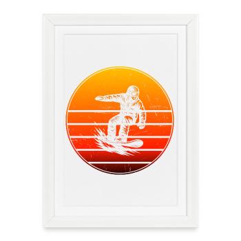 Clear snowboard motif for every day - Framed poster (27 × 37 cm) - white - Front
