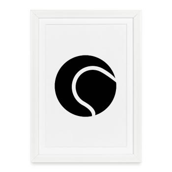 Balle de tennis - Affiche encadrée (27 × 37 cm) - blanc - Devant