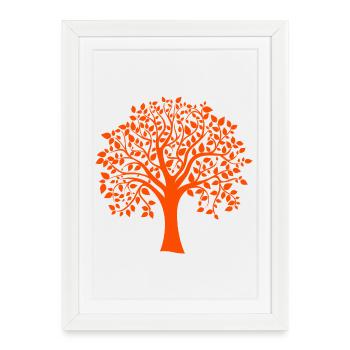 Base Orange Jumbo Tree Print Silhouette - Framed poster (27 × 37 cm) - white - Front