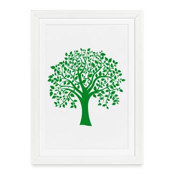 Base Green Jumbo Tree Print Silhouette - Framed poster (27 × 37 cm) - white - Front