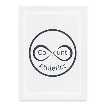 Logo d’athlétisme infini - Affiche encadrée (27 × 37 cm) - blanc - Devant