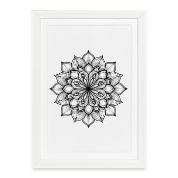 Petal Mandala, Symbol of Harmony, Floral Logo - Framed poster (27 × 37 cm) - white - Front
