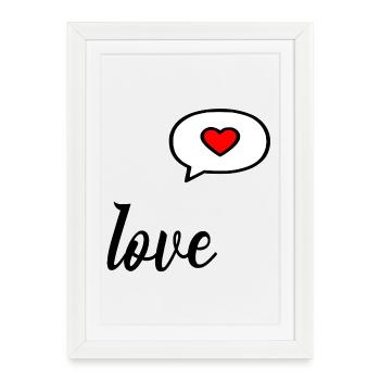 Valentine's Day Love Heart - Framed poster (27 × 37 cm) - white - Front