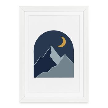 Sérénité de la Montagne de Minuit - Affiche encadrée (27 × 37 cm) - blanc - Devant