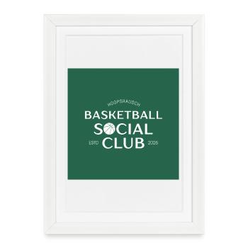 Logo du club social de basket-ball - Affiche encadrée (27 × 37 cm) - blanc - Devant