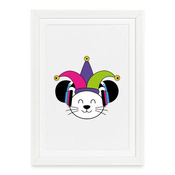 Souris de carnaval - Affiche encadrée (27 × 37 cm) - blanc - Devant