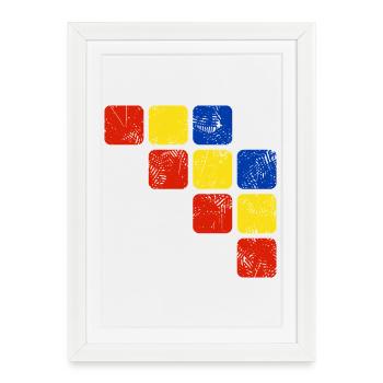 Colors Ornament Pattern - Basic Colors - Framed poster (27 × 37 cm) - white - Front