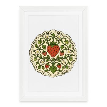 Cercle de Dentelle à la Fraise - Affiche encadrée (27 × 37 cm) - blanc - Devant