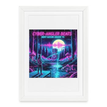 Retro Cyber Angler - Affiche encadrée (27 × 37 cm) - blanc - Devant