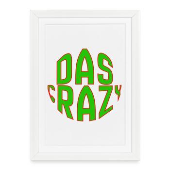 The Crazy Green Comic Font Design - Framed poster (27 × 37 cm) - white - Front
