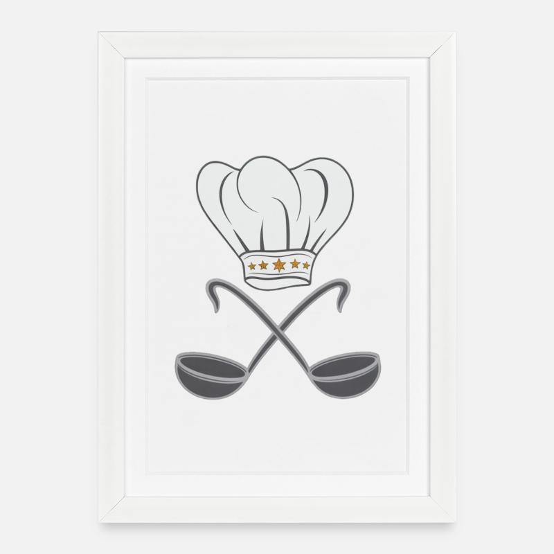 Chef's hat, spoon - Framed poster (27 × 37 cm) - white