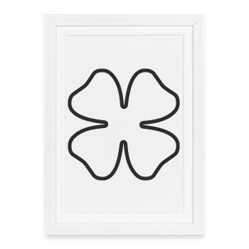 Shamrock Lucky Charm – Minimalist Design - Framed poster (27 × 37 cm) - white - Front