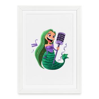 Sea MicroSinger - Affiche encadrée (27 × 37 cm) - blanc - Devant
