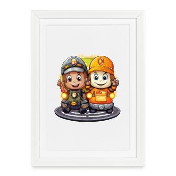 Two Mine Heroes - Framed poster (27 × 37 cm) - white - Front
