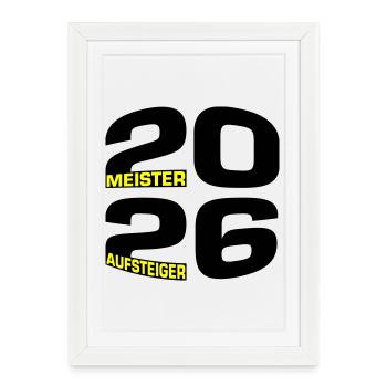 Champion et équipe promue 2026 - Affiche encadrée (27 × 37 cm) - blanc - Devant