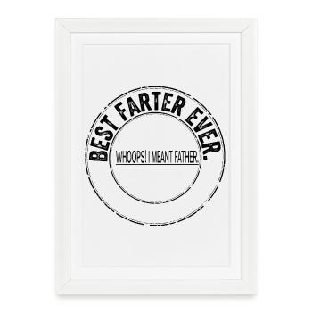 Meilleur pet de tous – Oups, je voulais dire papa - Affiche encadrée (27 × 37 cm) - blanc - Devant