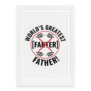 Meilleur pet de tous – Oups, je voulais dire papa - Affiche encadrée (27 × 37 cm) - blanc - Devant