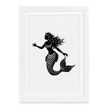 Mermaid - Framed poster (27 × 37 cm) - white - Front