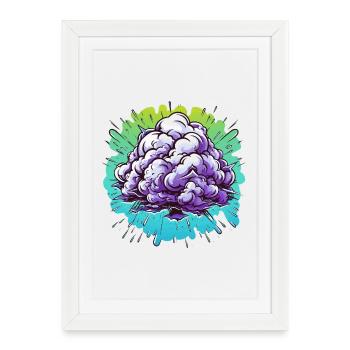 Explosion de la Boule de Brume Violette - Affiche encadrée (27 × 37 cm) - blanc - Devant