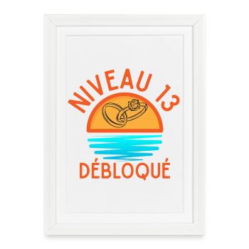 Level 13 Unlocked Anniversary Couple - Framed poster (27 × 37 cm) - white - Front