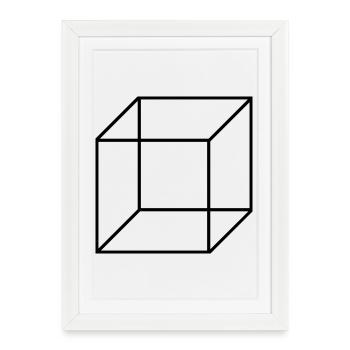 Cube Square - Framed poster (27 × 37 cm) - white - Front