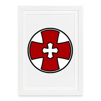 Cercle croisé - Affiche encadrée (27 × 37 cm) - blanc - Devant