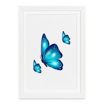 Butterfly trio - Framed poster (27 × 37 cm) - white - Front