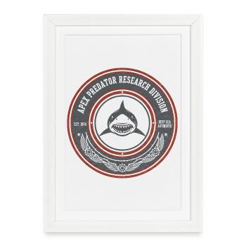 Emblème de recherche sur les prédateurs au sommet - Affiche encadrée (27 × 37 cm) - blanc - Devant
