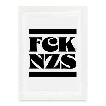 FCK NZS - Framed poster (27 × 37 cm) - white - Front