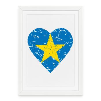 Ukraine Heart Star Peace Love Human Rights - Framed poster (27 × 37 cm) - white - Front