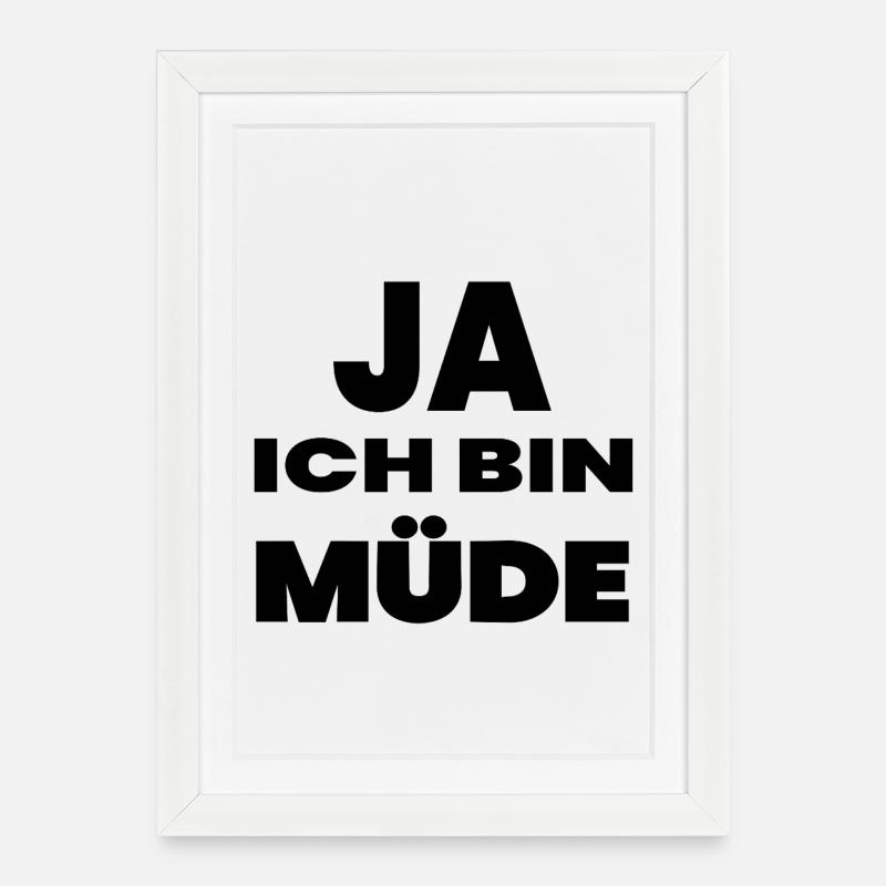 Tired - Framed poster (27 × 37 cm) - white