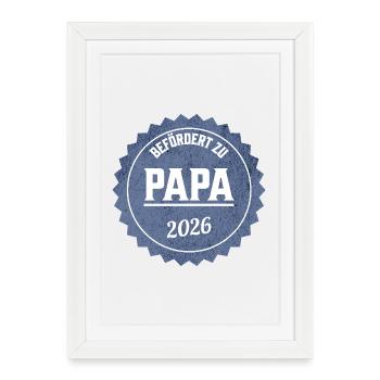 Promotion Papa 2026 - Affiche encadrée (27 × 37 cm) - blanc - Devant