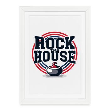 Curling Rock the House Eissport Team Spirit - Affiche encadrée (27 × 37 cm) - blanc - Devant
