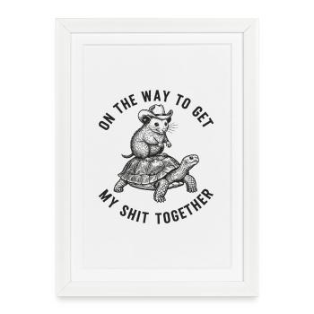 Rat en route pour se ressaisir - Affiche encadrée (27 × 37 cm) - blanc - Devant