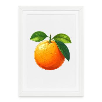 Orange (fruit) - Affiche encadrée (27 × 37 cm) - blanc - Devant