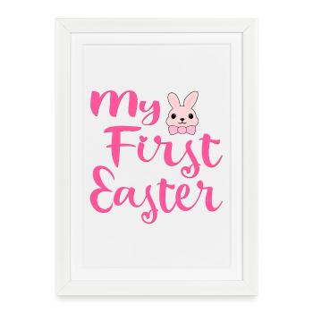 Mon premier lapin de Pâques - Affiche encadrée (27 × 37 cm) - blanc - Devant