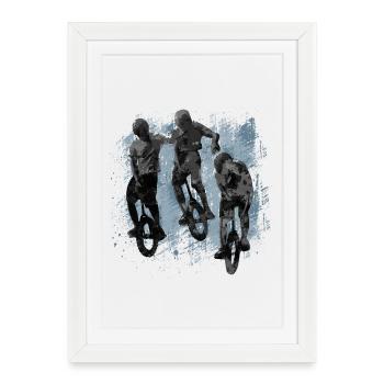 Unicycle | Descendance freestyle en monocycle - Affiche encadrée (27 × 37 cm) - blanc - Devant