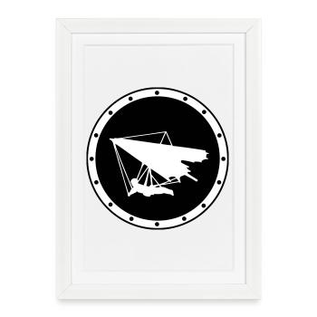 Insigne Aile Delta Minimalist Ring - Affiche encadrée (27 × 37 cm) - blanc - Devant