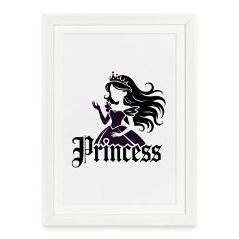 Silhouette de la princesse - Affiche encadrée (27 × 37 cm) - blanc - Devant
