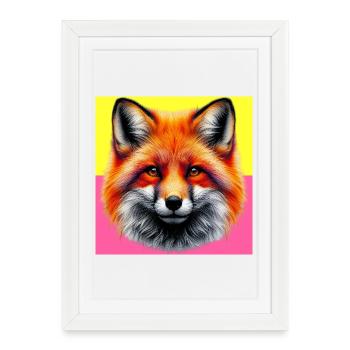 Fuchs - Gerahmtes Poster (27 × 37 cm) - Weiß - Vorne