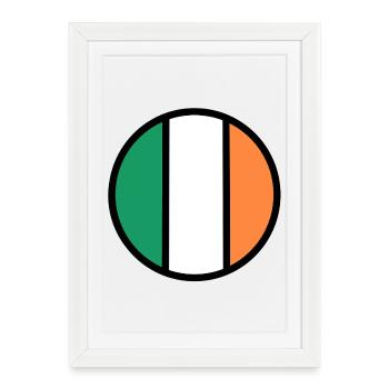 Cercle du drapeau irlandais - Affiche encadrée (27 × 37 cm) - blanc - Devant