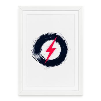 Liberté numérique - Art rétro du futur - Affiche encadrée (27 × 37 cm) - blanc - Devant