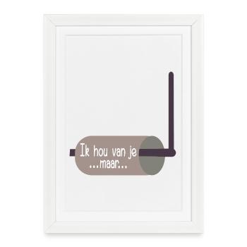 Papier toilette pour la relation familiale - Affiche encadrée (27 × 37 cm) - blanc - Devant