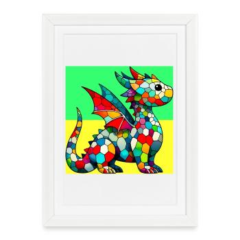 dragon - Framed poster (27 × 37 cm) - white - Front