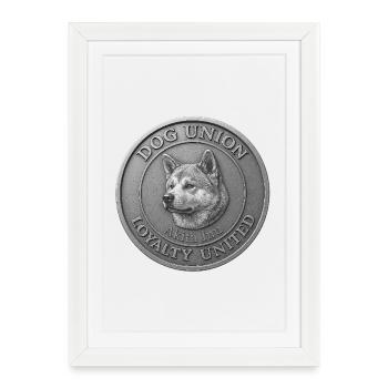 Akita Inu - Loyauté Unie - Union des Chiens - Affiche encadrée (27 × 37 cm) - blanc - Devant