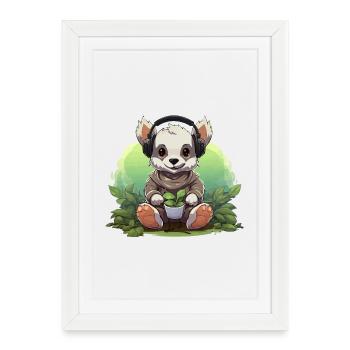 Plantation de pandas casque - Affiche encadrée (27 × 37 cm) - blanc - Devant