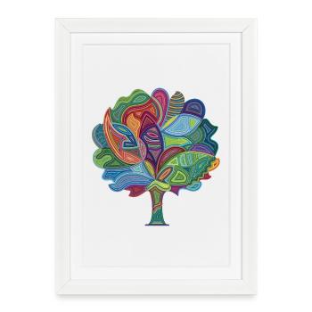 Color Magic Tree - Framed poster (27 × 37 cm) - white - Front
