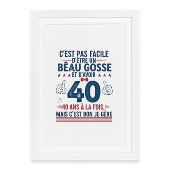 Handsome Kid Humor Gift 40 Years Man - Framed poster (27 × 37 cm) - white - Front