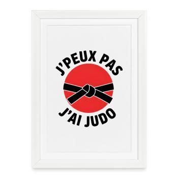J'peux pas Judo Emblème Rouge - Affiche encadrée (27 × 37 cm) - blanc - Devant